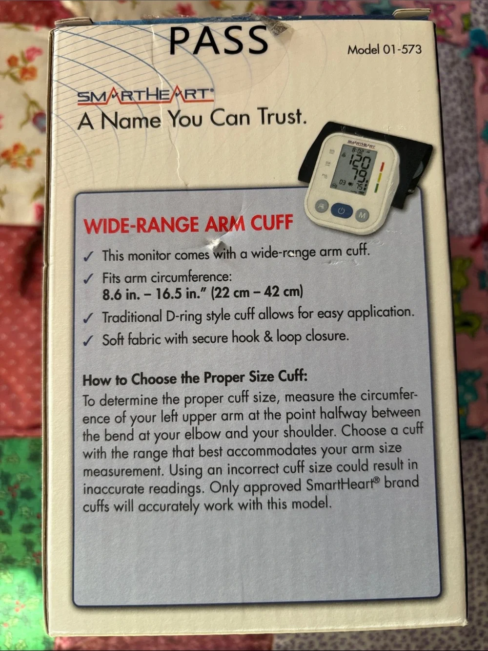 Smart Heart Blood Pressure Monitor with Wide-Range Arm Cuff (White)